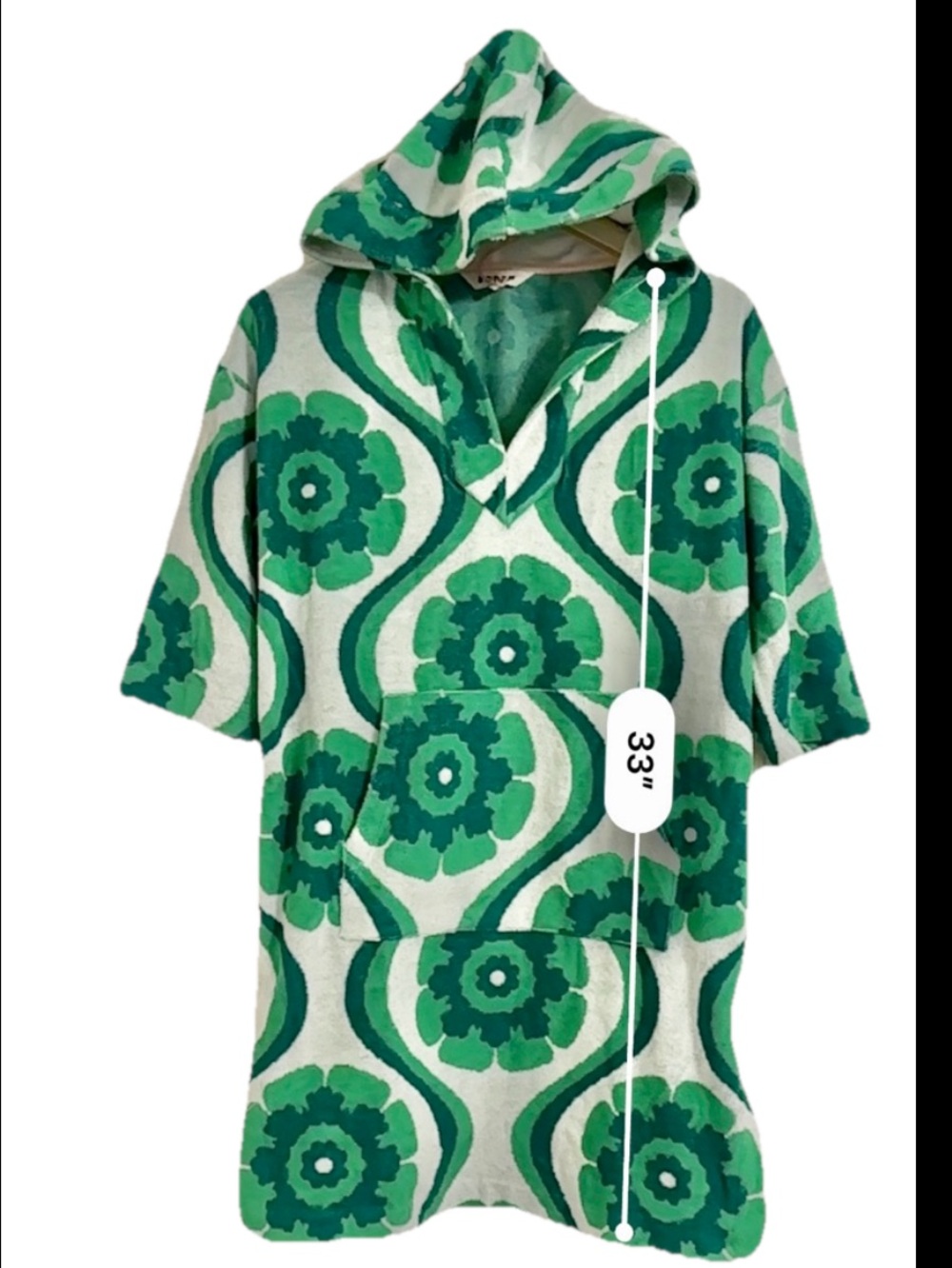Boden Towelling Hodded Short Kaftan Beach Coverup Size 4R - Picture 2 of 6